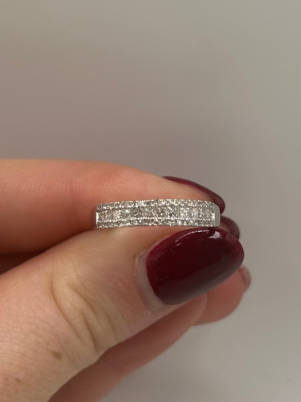 9ct White Gold Princess cut Diamond Half Eternity Ring