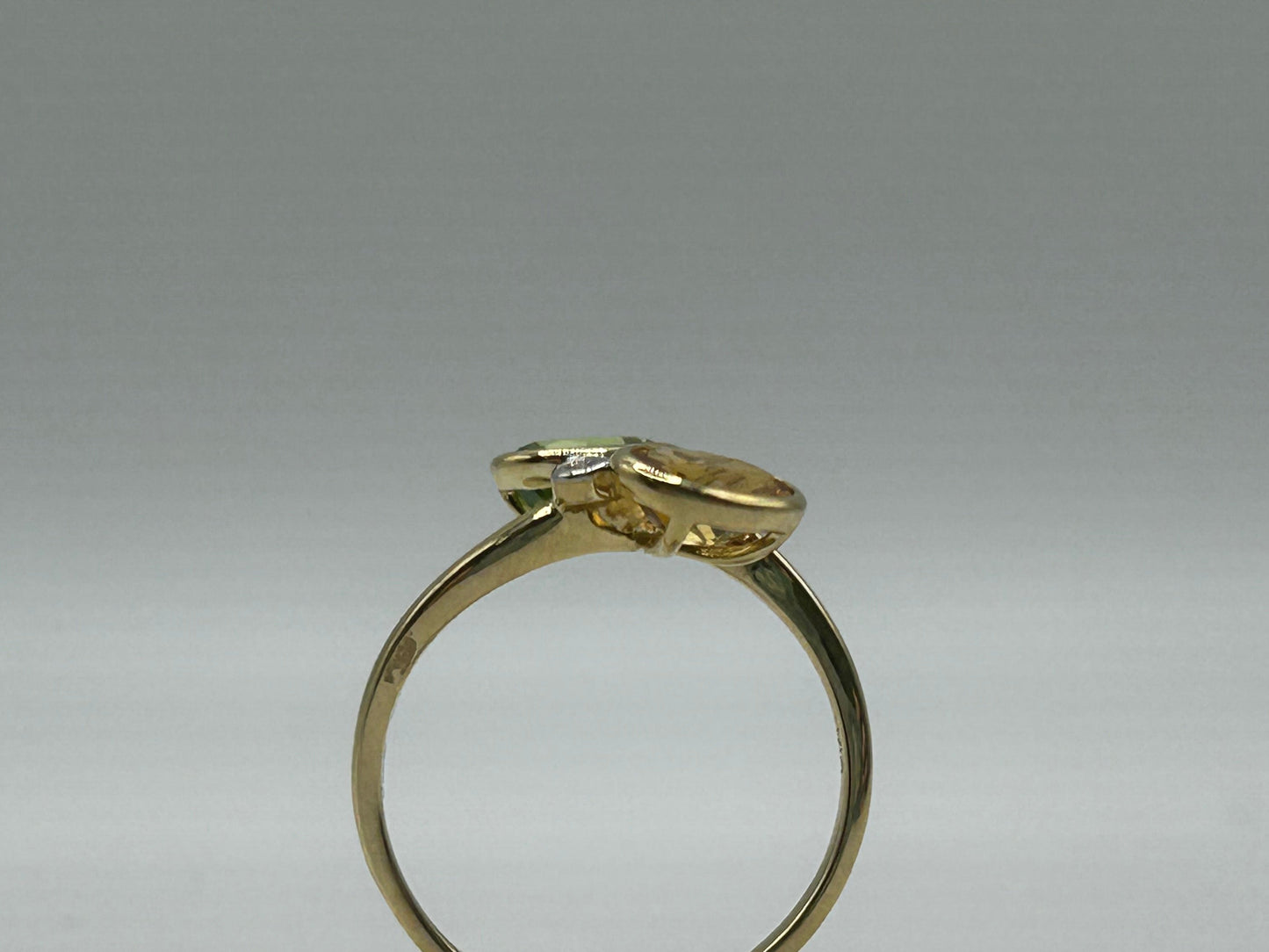 9ct Yellow Gold Peridot, Diamond and Yellow Citrine Ring