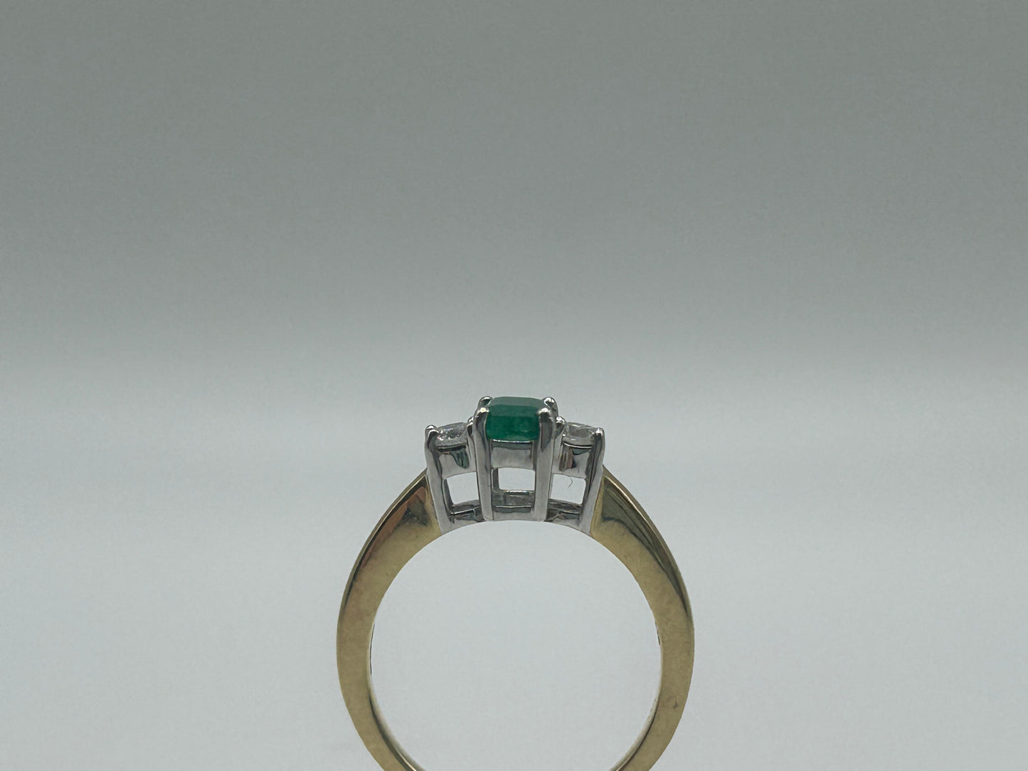 9ct Yellow Gold Emerald and Diamond Ring