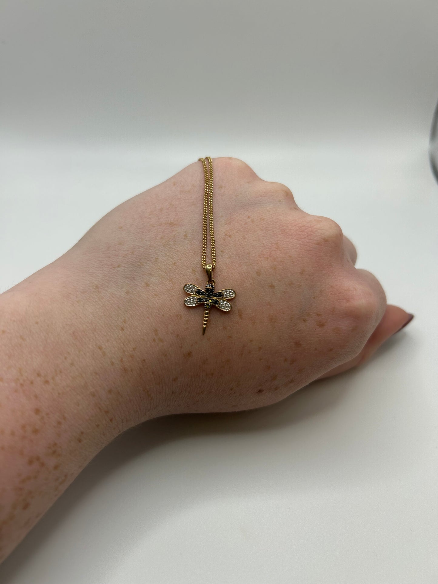 9ct Yellow Gold Dragonfly Necklace